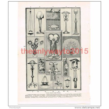 Artistic Electric Light Fittings , Book Illustration (Print), c1907