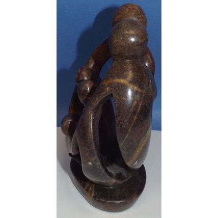 Rare 5 People Vintage Abstract Marble Sculpture Family Child African Art