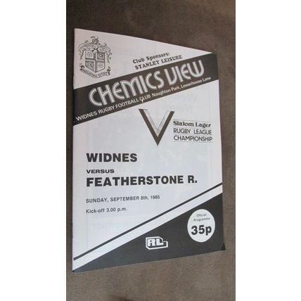1985 Rugby Football League Programme - Widnes v Featherstone Rovers