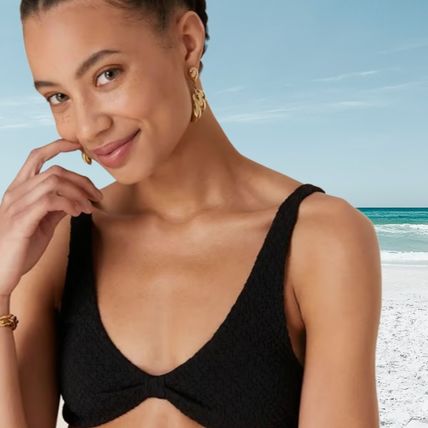 Andie Swim The Amor Top Black Popcorn Size Small