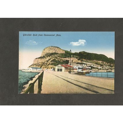 Postcard Gibraltar Rock from Commercial Mole