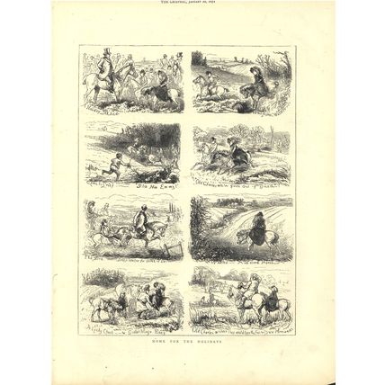 HOME FOR THE HOLIDAYS 1872 VICTORIAN ENGRAVINGS