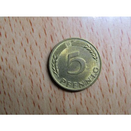 1968d 5 Pfennig Germany Coin