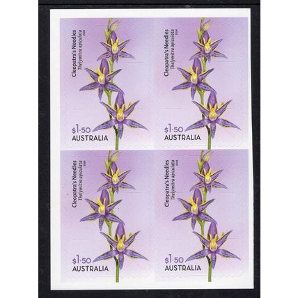 AUSTRALIA: 2025, ORCHIDS, CLEOPATRA'S NEEDLES, 4 MNH S/A BOOKLET STAMPS