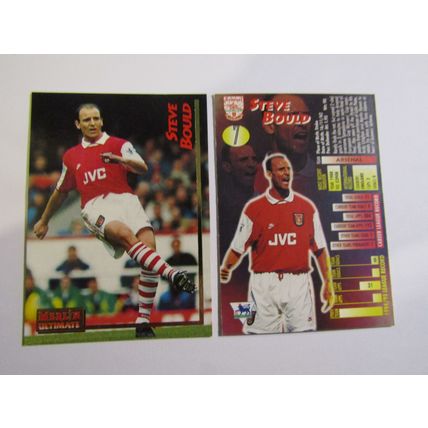 7. Steve Bould - Arsenal - Merlin Ultimate P.L 1995/96 Football Card (ef1)