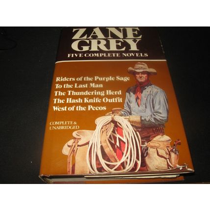 ZANE GREY Five Complete Novels Purple Sage- Last Man- Thundering Herd- Knife VG