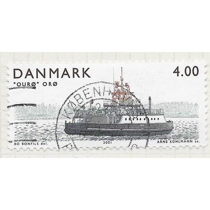 DENMARK DANMARK 2001 BOATS SHIPS FERRIES OURO ORO 4Kr USED