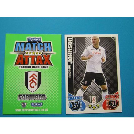 161. Andrew Johnson - Fulham - Match Attax 2010/11 Football Card EF1