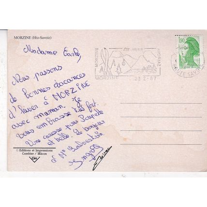Morzine Multiview France Postcard posted 1987 VGC