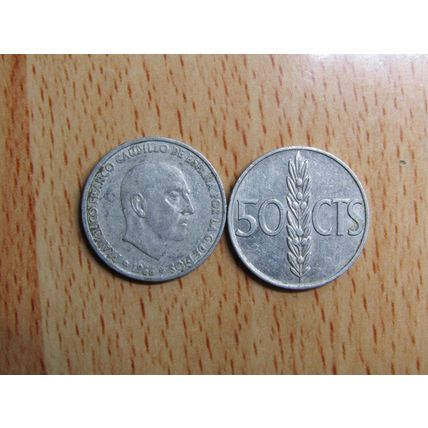 Spain 1967 Franco 1966-1967* 50 Centimos Coin