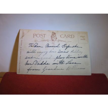 CHRISTMAS CHEER, used antique postcard by Wildt & Kray 3 young girls =