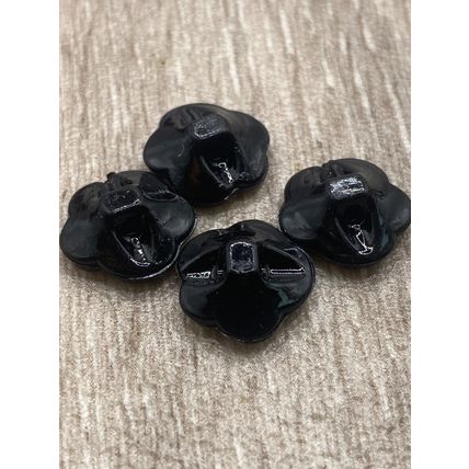 12.5mm Black And Silver Rose Flower Shank Buttons Plastic Cardigans Knitting