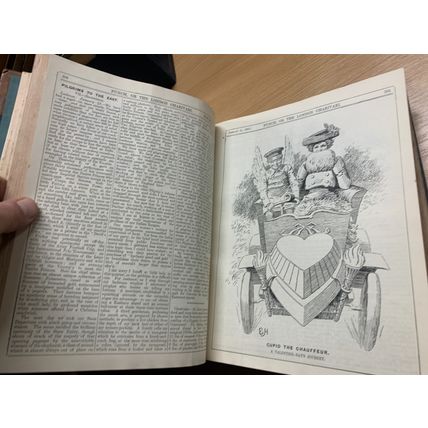 1903 PUNCH MAGAZINE BOUND VOLUMES HEAVY 2.9kg LEATHER ANTIQUE BOOK (P14)