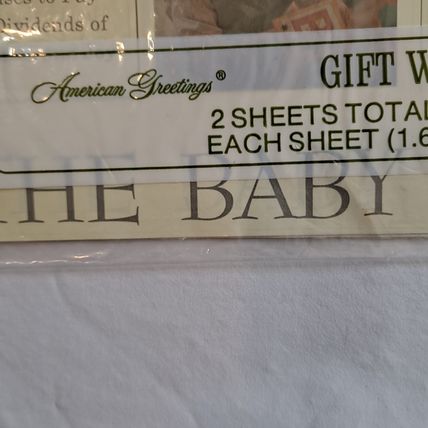 Vintage 1976 New American Greetings BABY Shower WRAPPING PAPER Gift Wrap