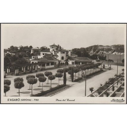 Plaza del Roseral, S'Agaró, Gerona, c.1950 - Zerkowitz Foto Tarjeta Postal