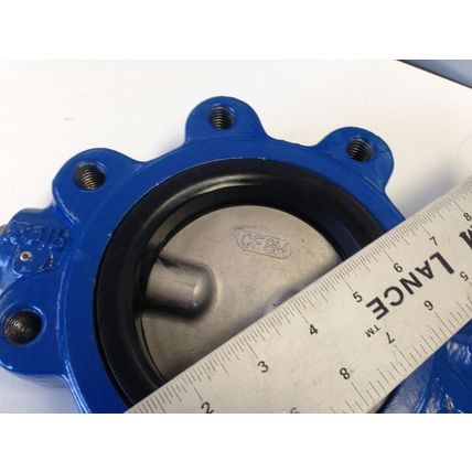 NEW FLOW 04C2245353 MANUAL 4" BUTTERFLY VALVE, CF8M, EPDM, SS17-4PH A395,FI