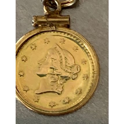 Vintage pendant -rare 1849 1 usd gold coin