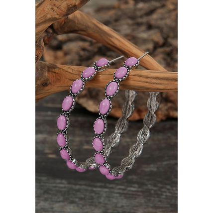 Bonbon Gem Inlay Retro C-shape Earrings