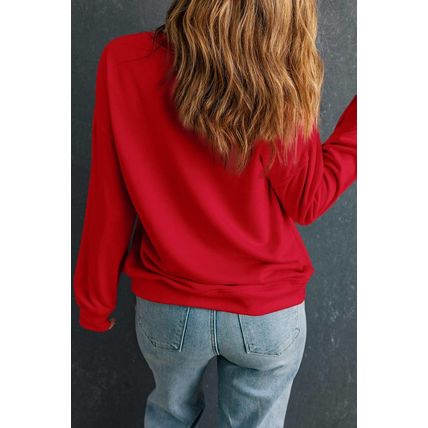 Racing Red Halloween Glitter Pumpkin Pattern Plus Size Sweatshirt
