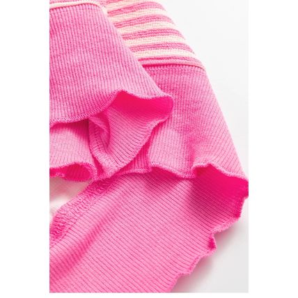 Pink Stripe Loose Drop Shoulder Long Sleeve Top