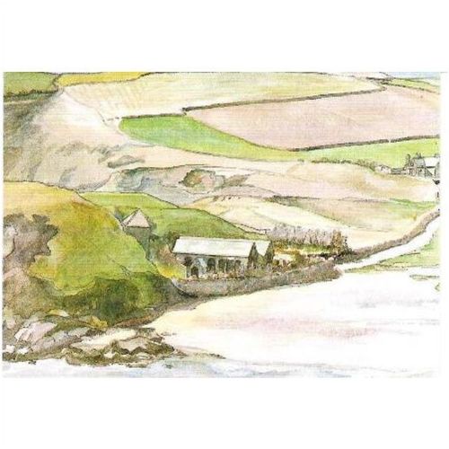 Church Cove, Lizard, Cornwall - art postcard c.1980s