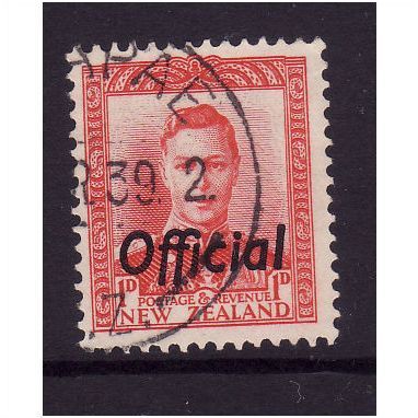 NEW ZEALAND 1938 1d SCARLET Opt OFFICIAL SG O136 FINE USED
