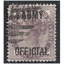 1896 O43 1d Lilac Army Official Good Used .