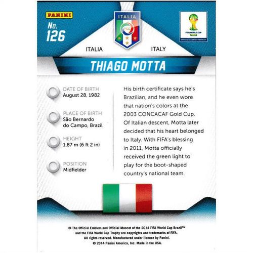 2014 Panini Prizm World Cup - #126 - Thiago Motta