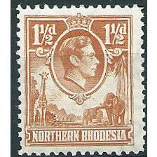 Northern Rhodesia 1941 SG30 1 1/2d Yellow-Brown Mounted Mint ....