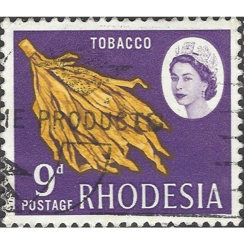 RHODESIA, Tobacco, violet blue 1966, 9d, #3