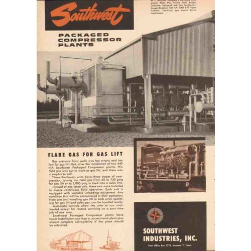 southwest industries inc 1955 compressor plant gas lift vintage ad