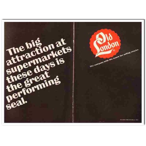 old london foods company 1968 attractions supermarket snack vintage ad