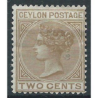 Ceylon 1872 SG121 2c Pale Brown Mounted Mint.. .