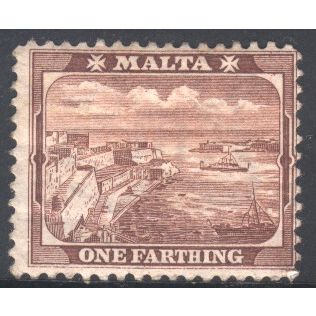 Malta 1901 - 1 farthing brown - Valetta Harbour - Mint Hinged