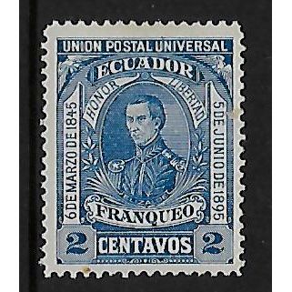 ECUADOR 1896 TRIUMPH OF LIBERAL PARTY 2c BLUE SG 119 M / MINT