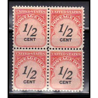 J88 1/2c Postage Due Fine MNH Blk/4 O7056