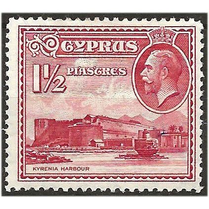 Cyprus 1934 SG137 1 1/2pi Carmine Mounted Mint ..