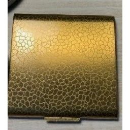 Art Deco Zenette Square Floral Spray Gold-tone Vintage Loose Powder Compact