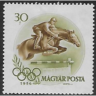 Mi 1473: 30 f. olive-green/grey-brown Summer Olympic Games, Melbourne