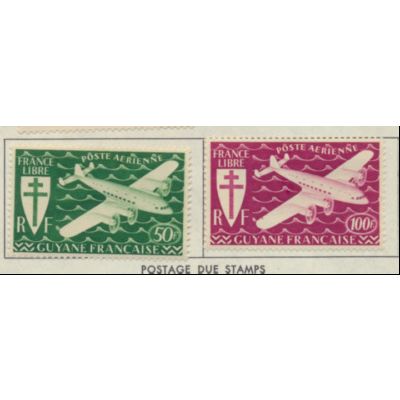 French Guiana Stamps Scott #C9 To C10, Mint Hinged