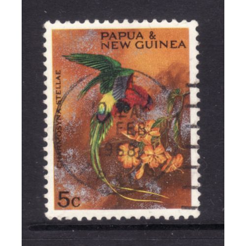 PAPUA NEW GUINEA 1967 CHRISTMAS PARROTS SG121 5c PAPUAN LORY FINE USED