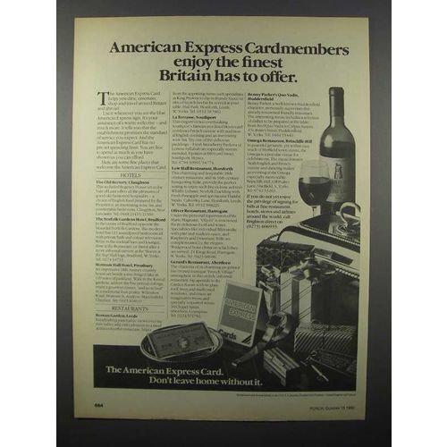 1980 American Express Card Ad - Finest Britain Has