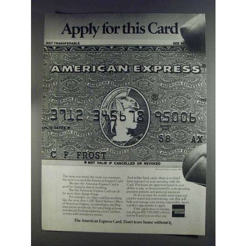 1980 American Express Card Ad - Apply for This Card