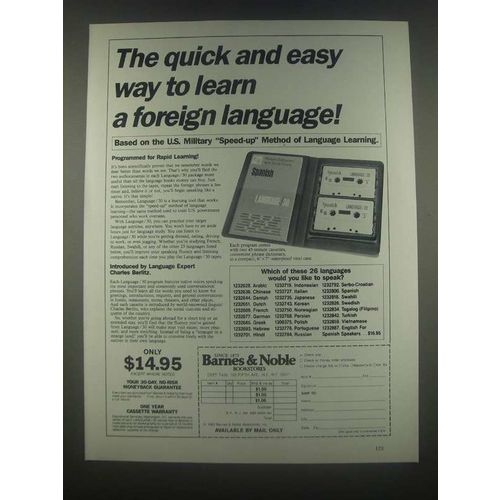 1985 Barnes & Noble Berlitz Language/30 Courses Ad