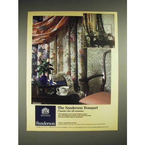 1985 Sanderson Fabrics & Wallcoverings Ad - Bouquet