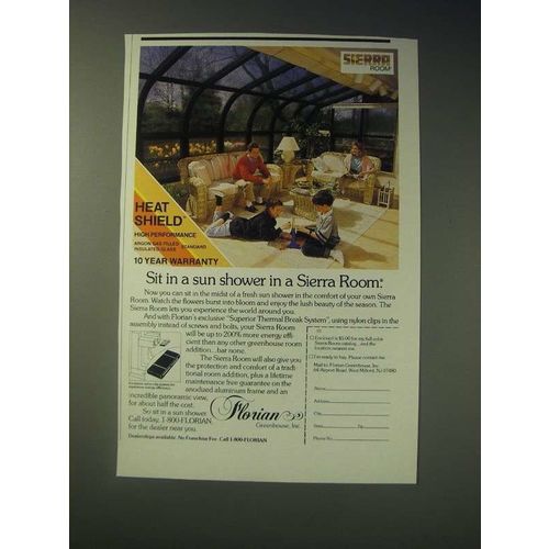 1989 Florian Sierra Room Greenhouse Ad - Sit in a sun shower in a Sierra Room