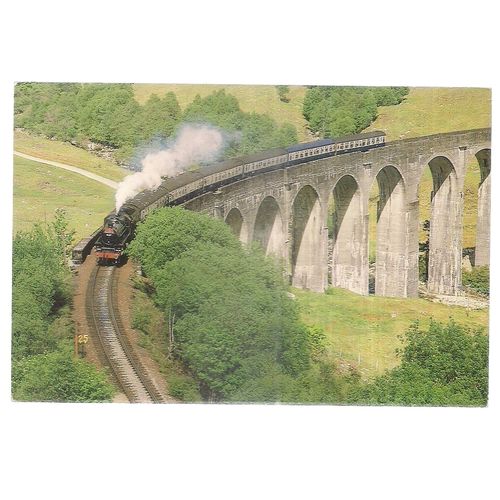 GLENFINNAN VIADUCT, Scotland Steam engine no 5407 .vintage .unused postcard =