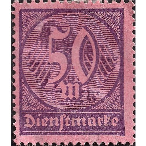 GERMANY, EMPIRE, Spread Eagle behind number, violet on pink 1923, 50M3