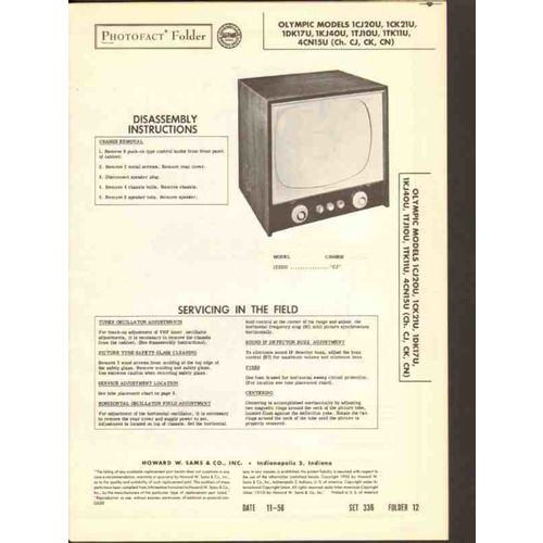 OLYMPIC chassis CJ CK CN television TV receiver Sams Photofact manual