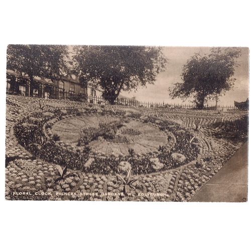 floral clock PRINCES STREET GARDENS EDINBURGH. unused postcard dated 1930 =